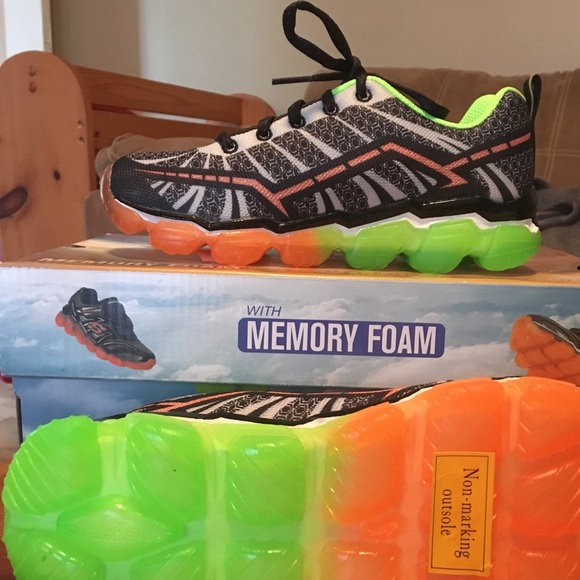 skechers memory foam orange